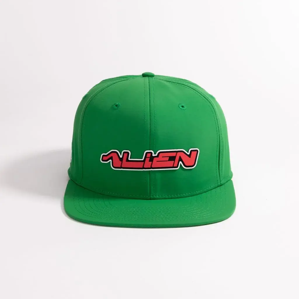 Green Color 6-Panel Flat Brim Custom Logo High Quality High Profile 65% Cotton and 35% Polyester Fabric Outdoor Snapback Caps 3