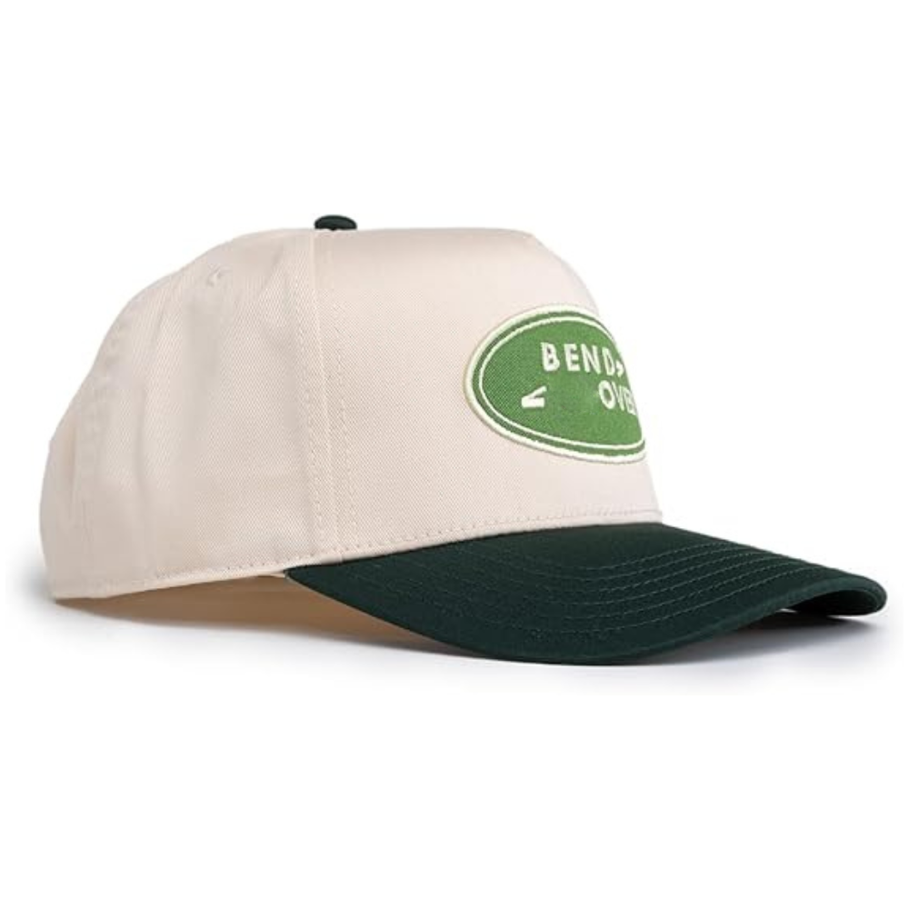 Green Embroidery Logo Patch 5 Panel Baseball Cap Black Brim White Single Row Buckle Snapback Closure Custom Label and Tag Inside 3