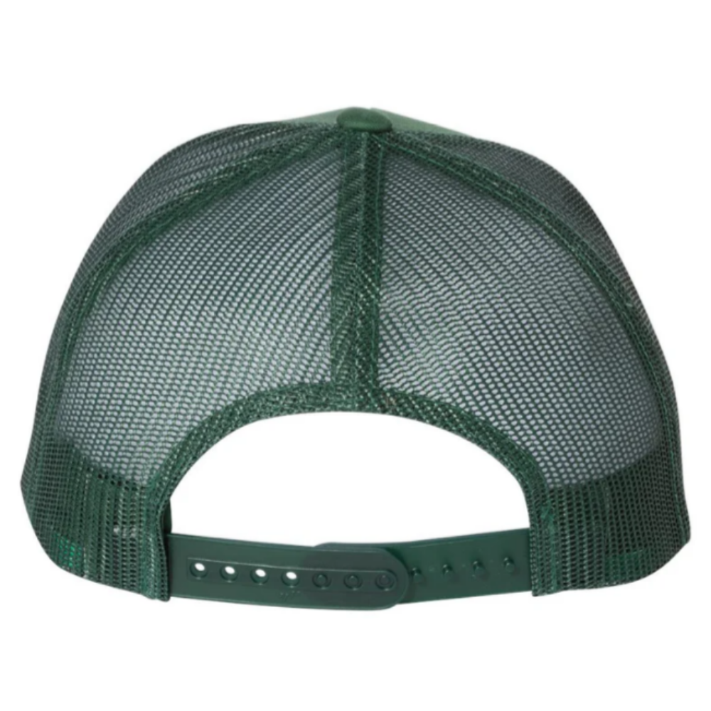 Green/White Y 6006 6 Panel Trucker Hat Embroidered Logo on Front Side Breathable Mesh Adjustable Single Row Buckle Wholesale OEM 3