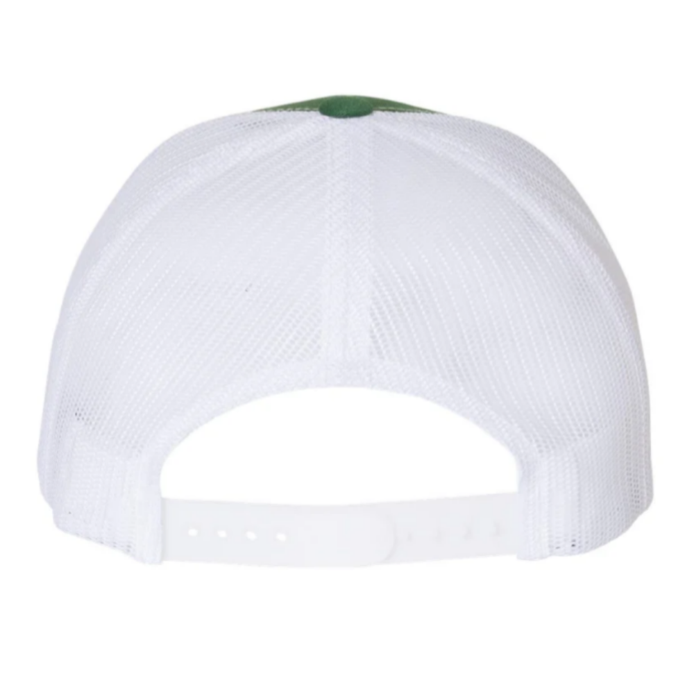 Green/White Y 6006 6 Panel Trucker Hat Embroidered Logo on Front Side Breathable Mesh Adjustable Single Row Buckle Wholesale OEM 6