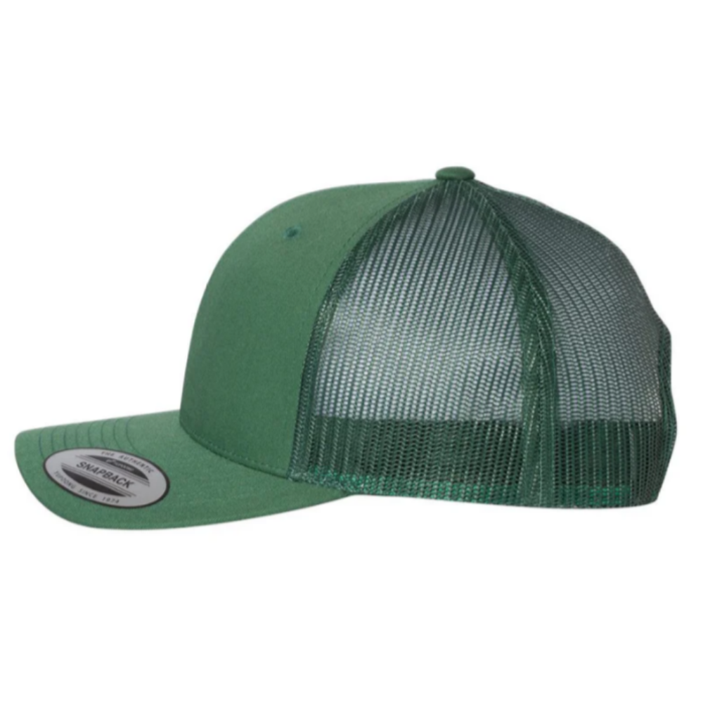 Green/White Y 6006 6 Panel Trucker Hat Embroidered Logo on Front Side Breathable Mesh Adjustable Single Row Buckle Wholesale OEM 2