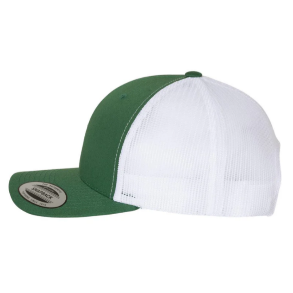 Green/White Y 6006 6 Panel Trucker Hat Embroidered Logo on Front Side Breathable Mesh Adjustable Single Row Buckle Wholesale OEM 5