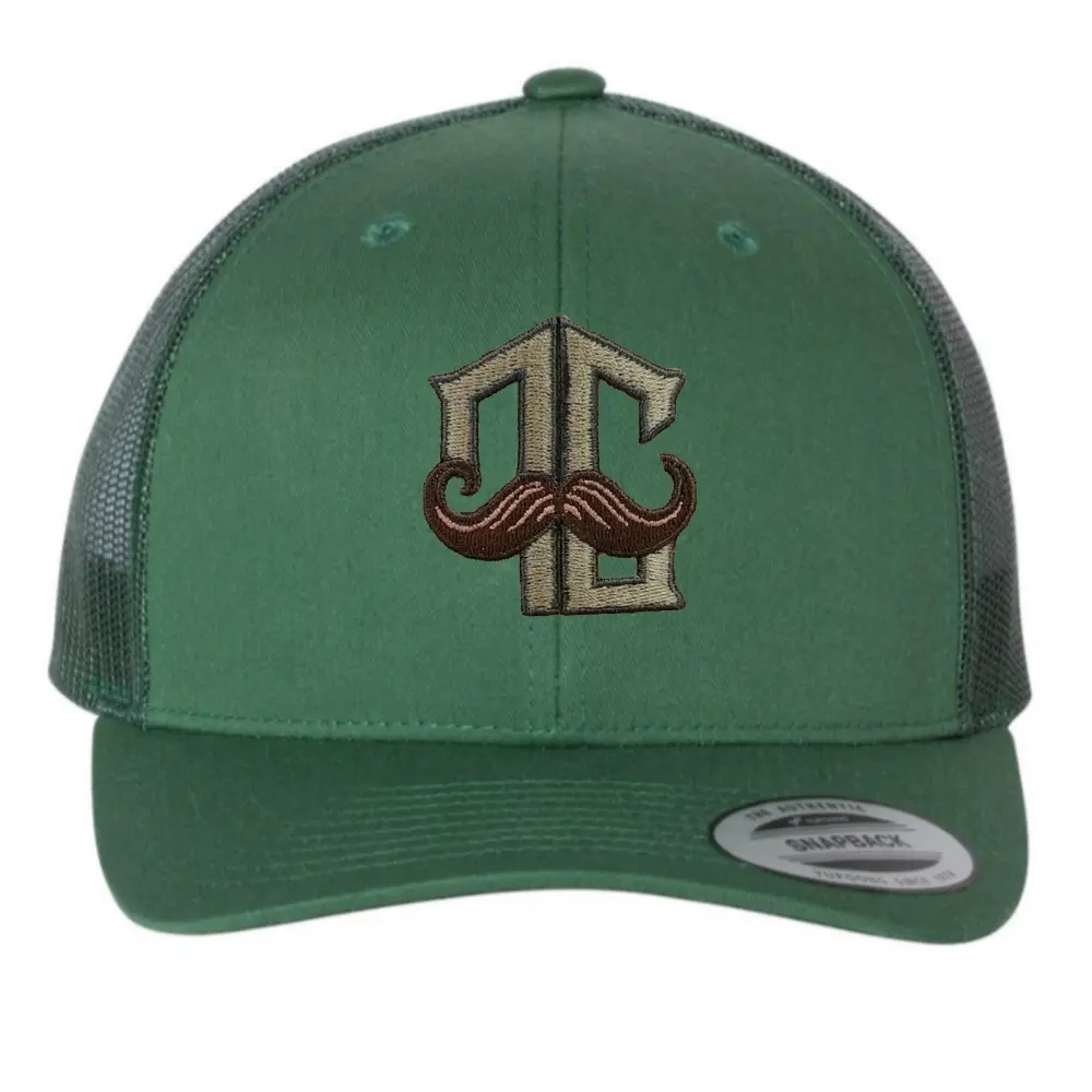 Green/White Y 6006 6 Panel Trucker Hat Embroidered Logo on Front Side Breathable Mesh Adjustable Single Row Buckle Wholesale OEM 1