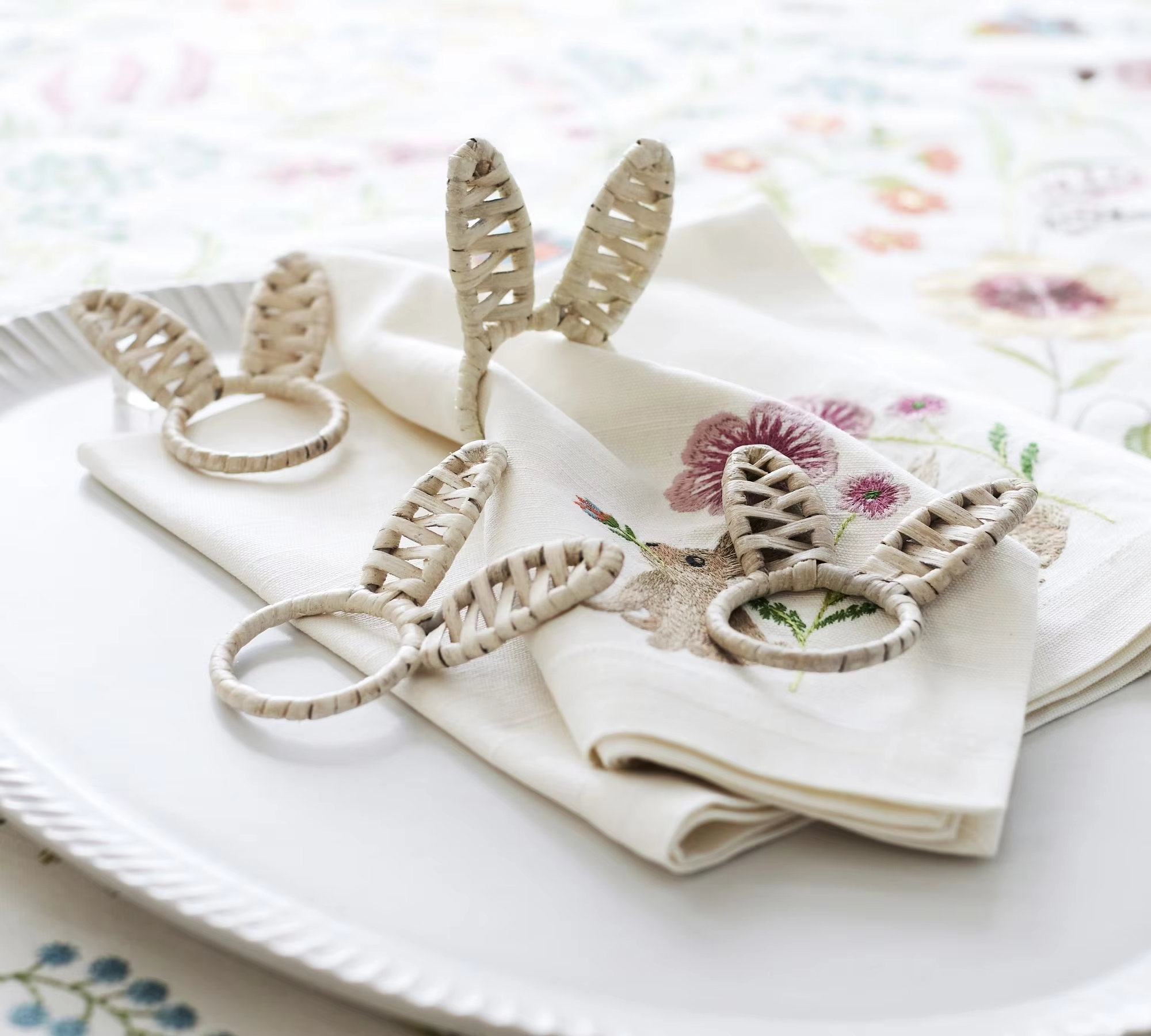 Hand Knitted Bunny Ear Napkin Ring Made in Vietnam Eco-friendly material for home and tableware decoration Wholesale 3