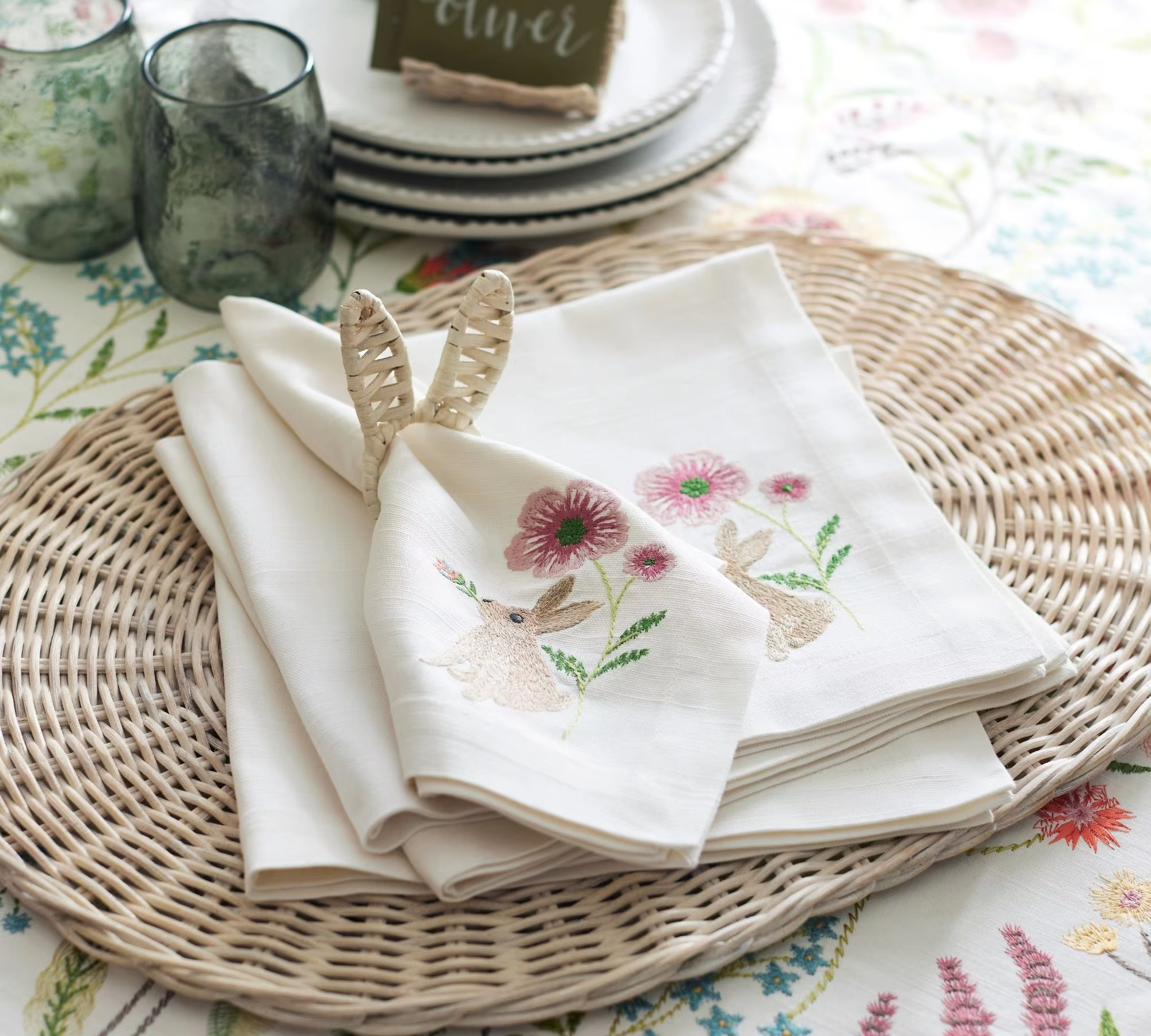 Hand Knitted Bunny Ear Napkin Ring Made in Vietnam Eco-friendly material for home and tableware decoration Wholesale 4