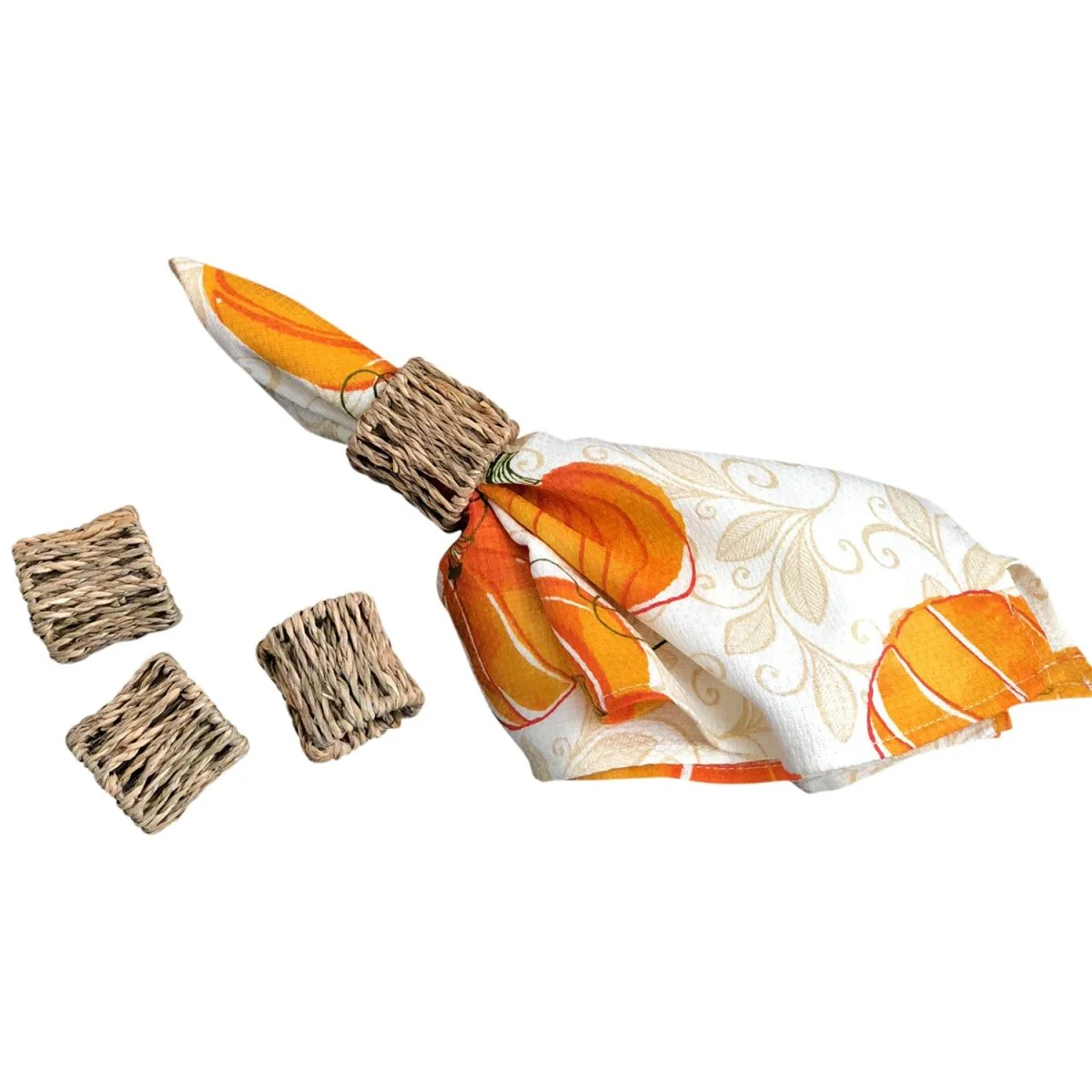 Handwoven seagrass napkin rings Made in Vietnam Eco-friendly material for home and tableware decoration Wholesale 1