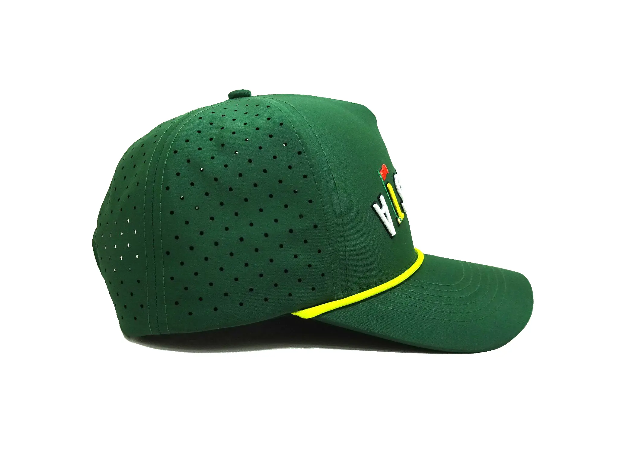 Hats for Sale High Quality 5 Panel Custom Laser Cut Baseball Cap with Rope Embroidery Logo Sports Cap for Unisex 5