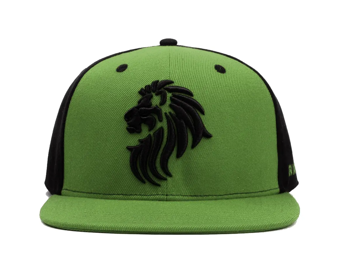 Hats with Custom Logo Wholesale Products Snapback Cap 6-Panel Flat Brim High Quality Green Color High Profile Snapback Cap 1