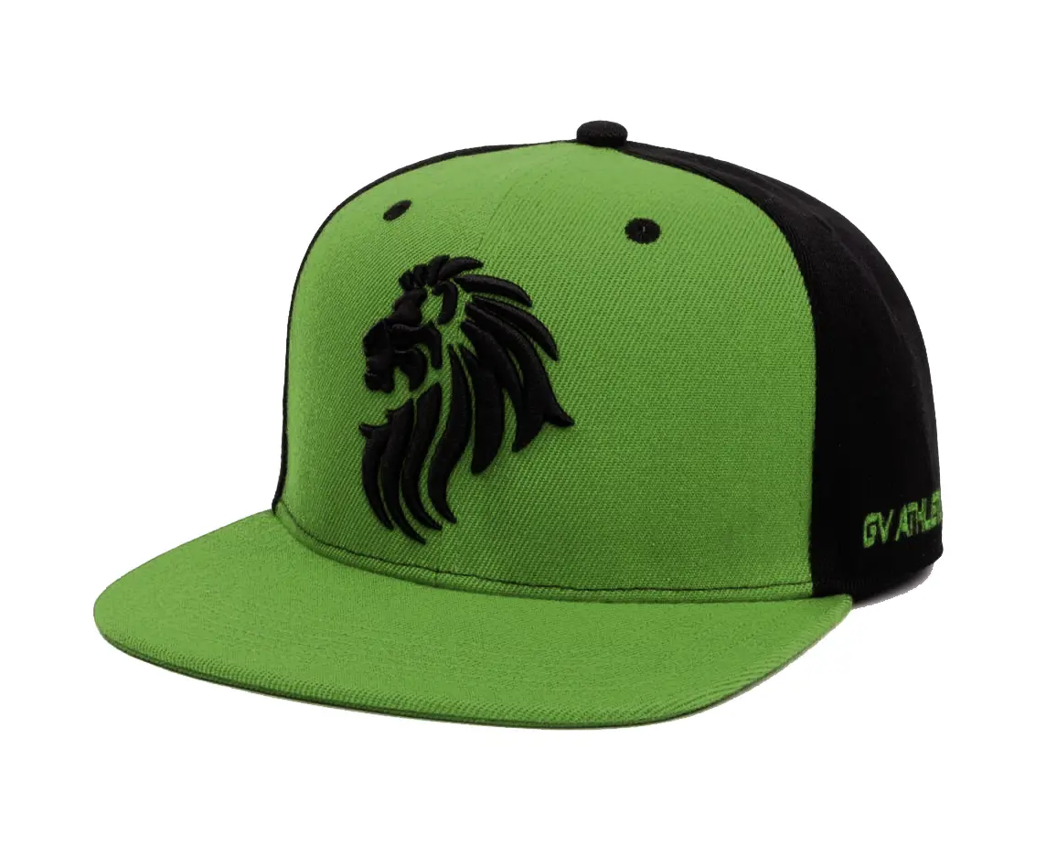 Hats with Custom Logo Wholesale Products Snapback Cap 6-Panel Flat Brim High Quality Green Color High Profile Snapback Cap 2