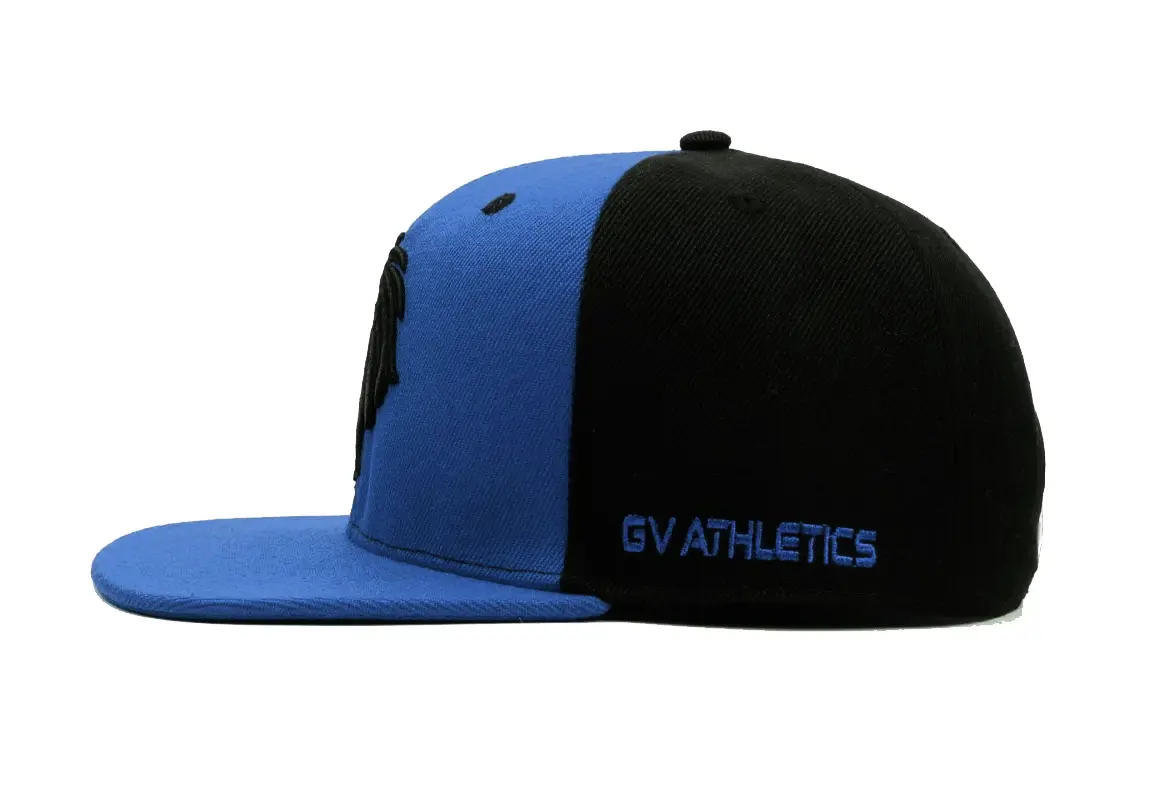 Hats with Custom Logo Wholesale Snapback Cap 3D Embroidery 6-Panel Flat Brim High Quality Blue Color High Profile Snapback Cap 3