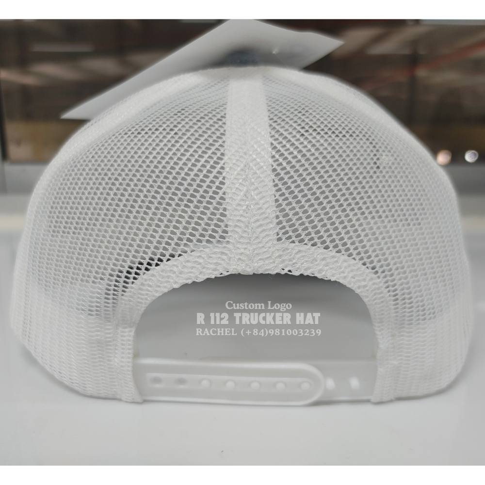 Heather Gray/White R 112 Trucker Hats 6 Panels Laser Leather Patch Logo Slightly Curved Brim Structured Caps Vietnam Headwear 5