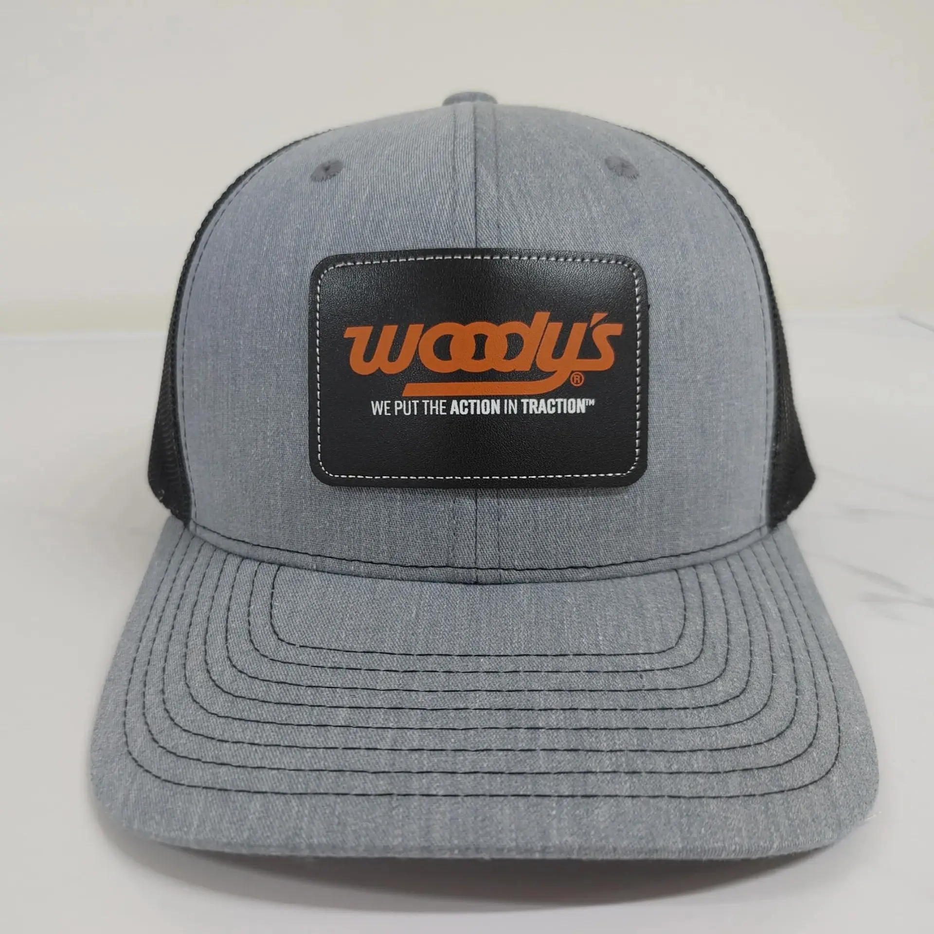 Heather Leather Patch Logo Trucker Hats Classic Snapback Caps Custom Sublimated Patch Gorras Vietnam 1