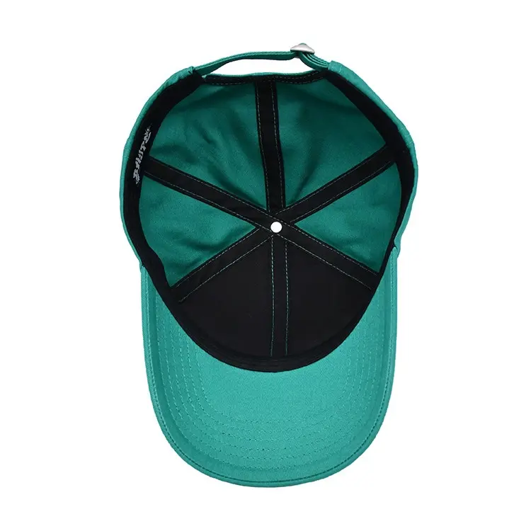 High Fashion 3D Embroidery 6-Panel Curved Brim High Quality Green Color Low Profile Cotton and Polyester Fabric Baseball Cap 5