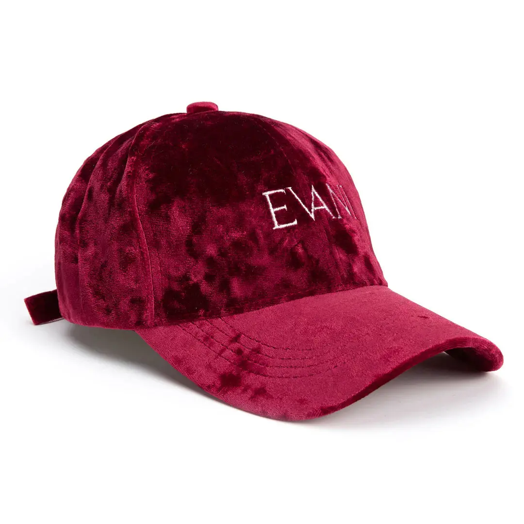 High Fashion Wholesale Classic Velvet Fabric Baseball Cap with Custom Logo Curved Brim Mid Profile Outdoor Baseball Cap 2
