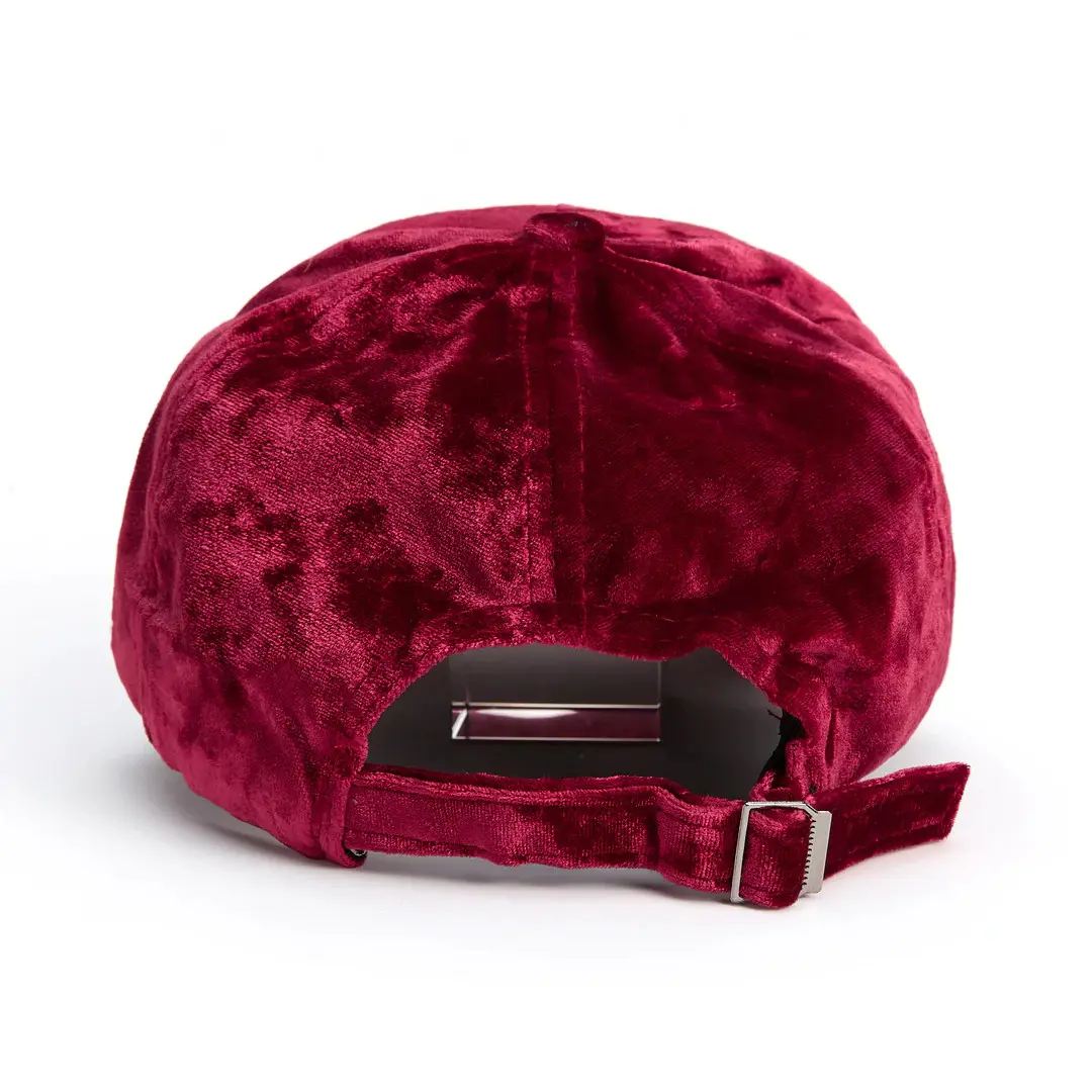 High Fashion Wholesale Classic Velvet Fabric Baseball Cap with Custom Logo Curved Brim Mid Profile Outdoor Baseball Cap 4