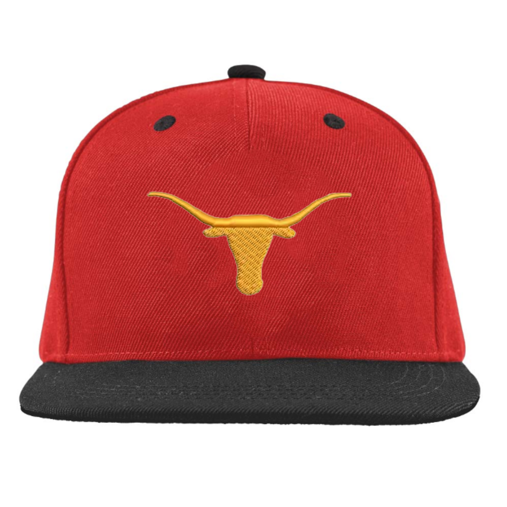 High Profile Snapback 6 Panels Flat Brim 2D Embroidered Custom Color Red/Black Flat Brim Adjustable Single Row Buckle Closure 2