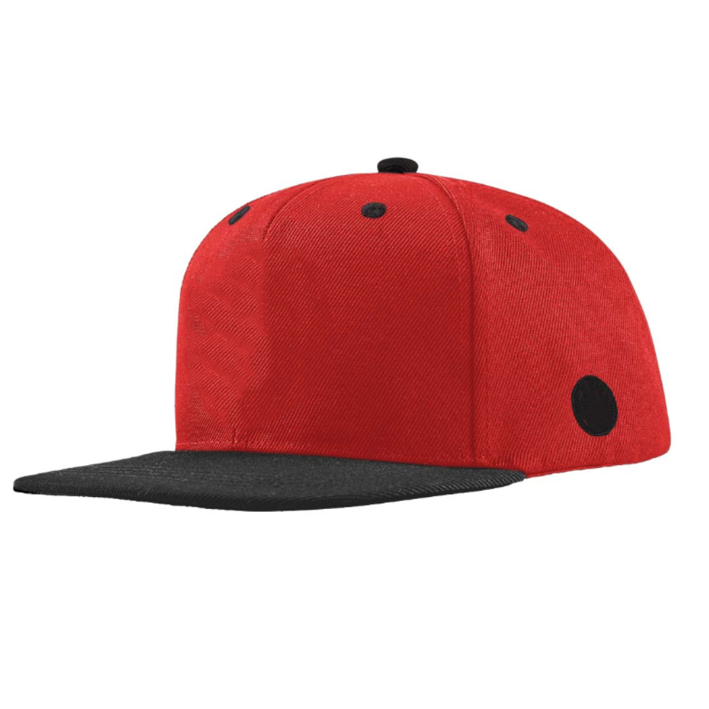 High Profile Snapback 6 Panels Flat Brim 2D Embroidered Custom Color Red/Black Flat Brim Adjustable Single Row Buckle Closure 4