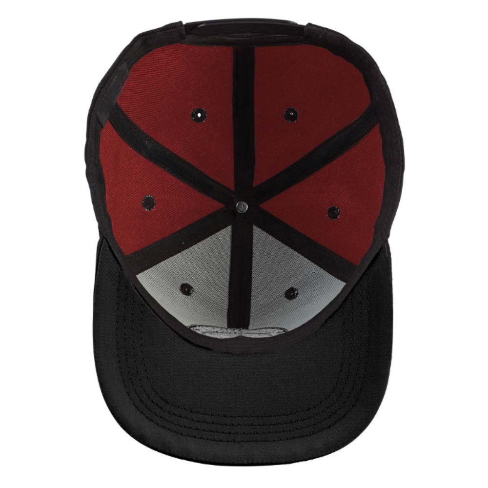 High Profile Snapback 6 Panels Flat Brim 2D Embroidered Custom Color Red/Black Flat Brim Adjustable Single Row Buckle Closure 6