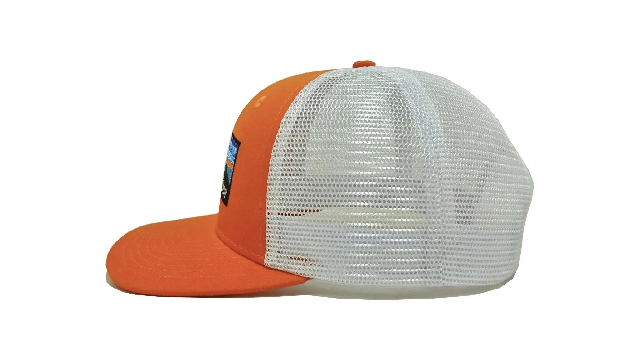 High Quality 2D Embroidery Medium Profile Orange Color Structured Trucker Cap for Men in Vietnam Factory 4