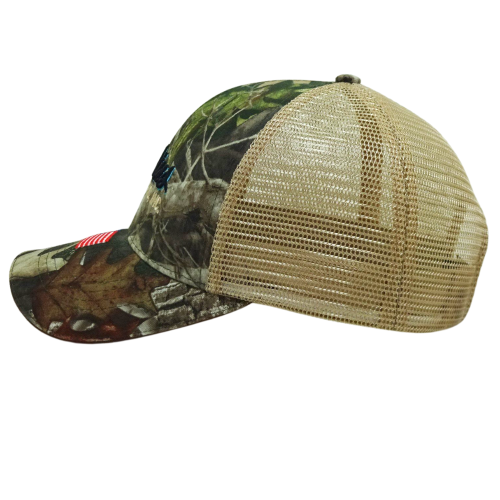 High Quality 3D Embroidered Camouflage Trucker Hat Single Breasted Buckle Yellow Mesh Breathable Curved Brim Unisex for All Ages 4
