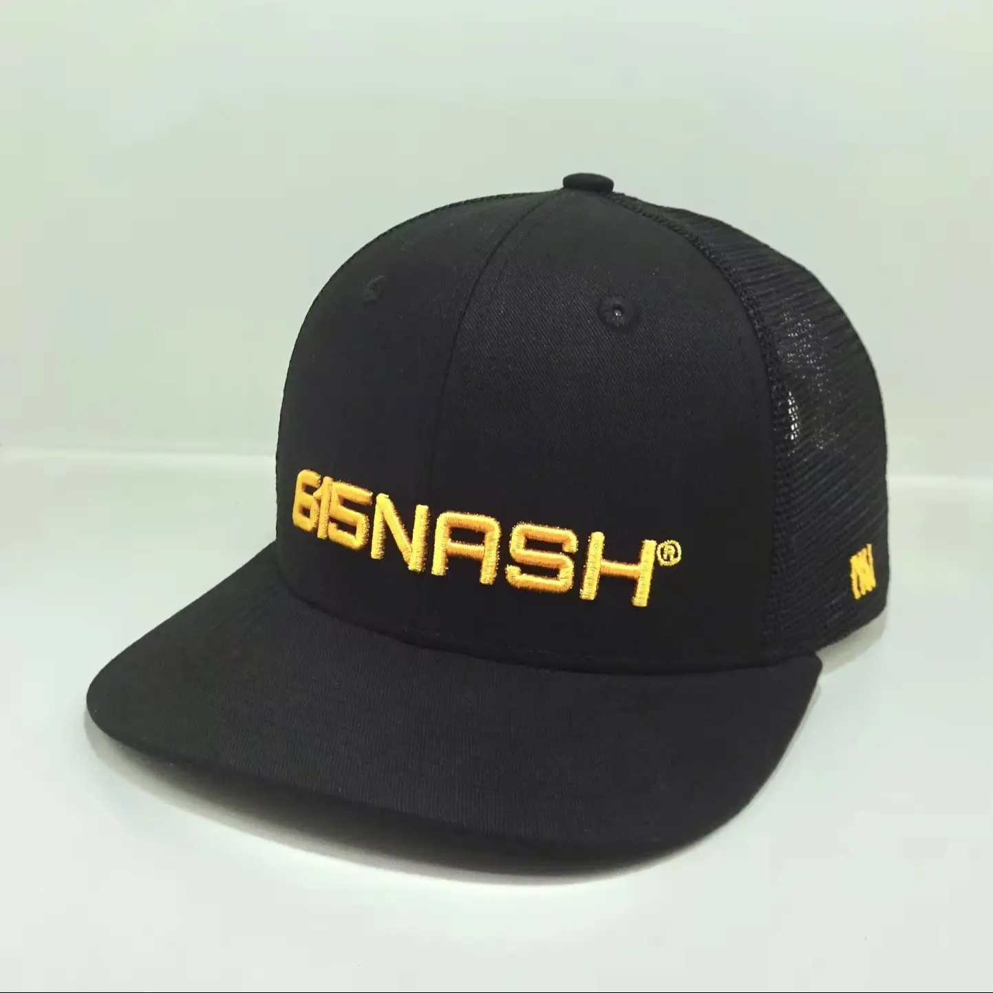 High Quality 3D Embroidery Black Color Medium Profile Cotton and Mesh Fabric Trucker Hat for Men in Vietnam Factory 1