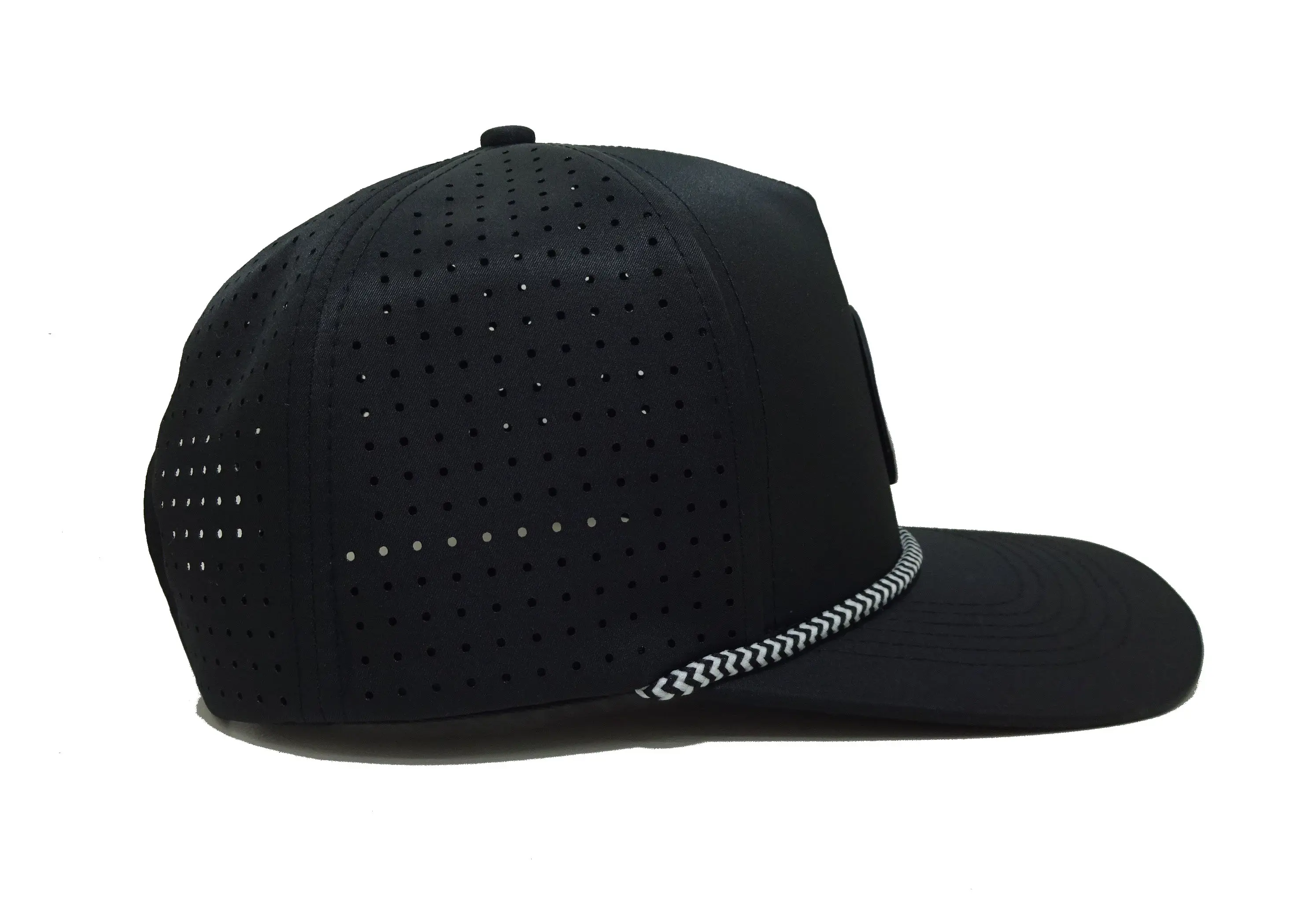 High Quality 5 Panels Polyester Sport Golf Hat Rope PVC Logo Custom Design Snapback Caps Rubber Logos Vietnam Factory Hat 4