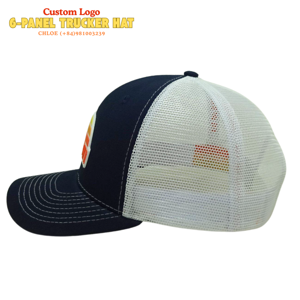 High Quality 6 Panel Trucker Hats Custom PVC Heat Transfer PrintRubber Logo Patches OEM Wholesale for Present Casual Activities 3