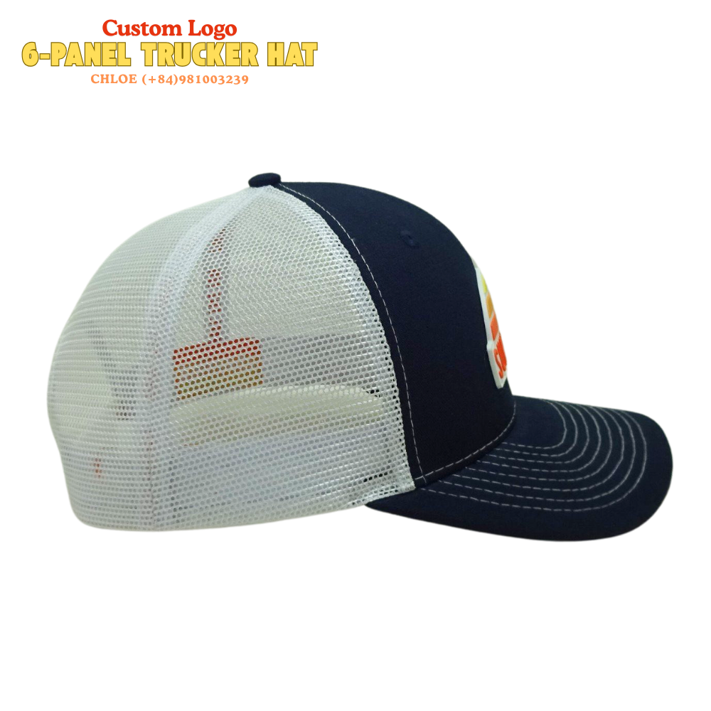 High Quality 6 Panel Trucker Hats Custom PVC Heat Transfer PrintRubber Logo Patches OEM Wholesale for Present Casual Activities 4