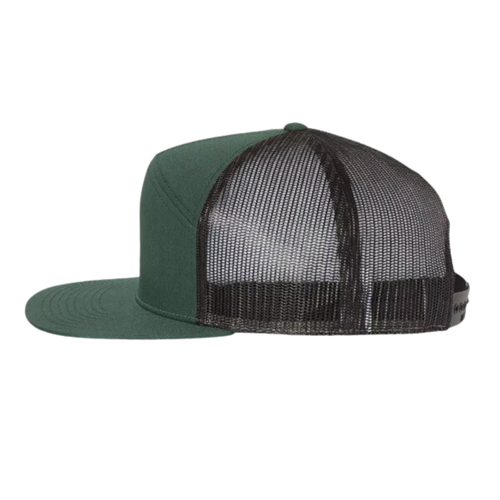 High Quality 7 Panel Trucker Hat Camo Printed Green Custom Your Embroidery/Woven/Rubber/Leather Logo Patch for Unisex Wholesale 6