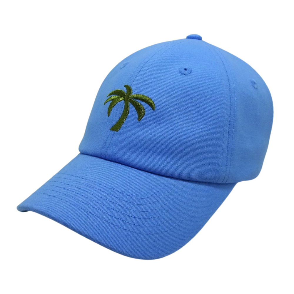 High Quality Baseball Cap 6 Panel Custom Flat Embroidery Pattern and Logo on Back Side Curved Brim Mental Buckle Blue Color OEM 3