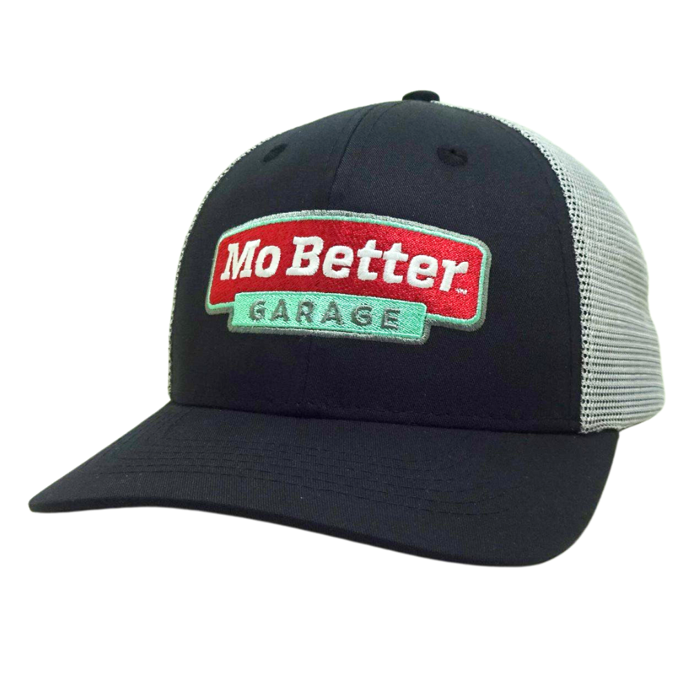 High Quality Black Trucker Hat Gray Mesh Structured Caps 6 Panel Semi Curved Single Breasted Buckle Custom Button for Your Brand 3