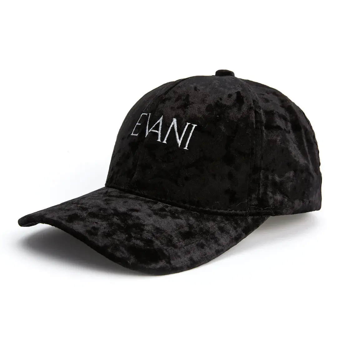 High Quality Black Velvet Baseball Cap with Custom Logo Wholesale Promotional Sports Cap for Man Women Adjustable Baseball Cap 2