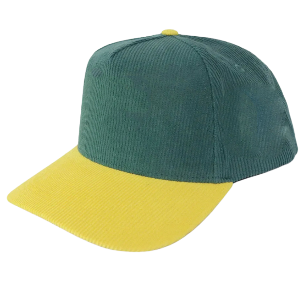 High Quality Corduroy Two Tone Baseball Cap Gorras 6 Panel Embroidered Logo Adjustable Plastic Single Row Buckle Snapback Unisex 6