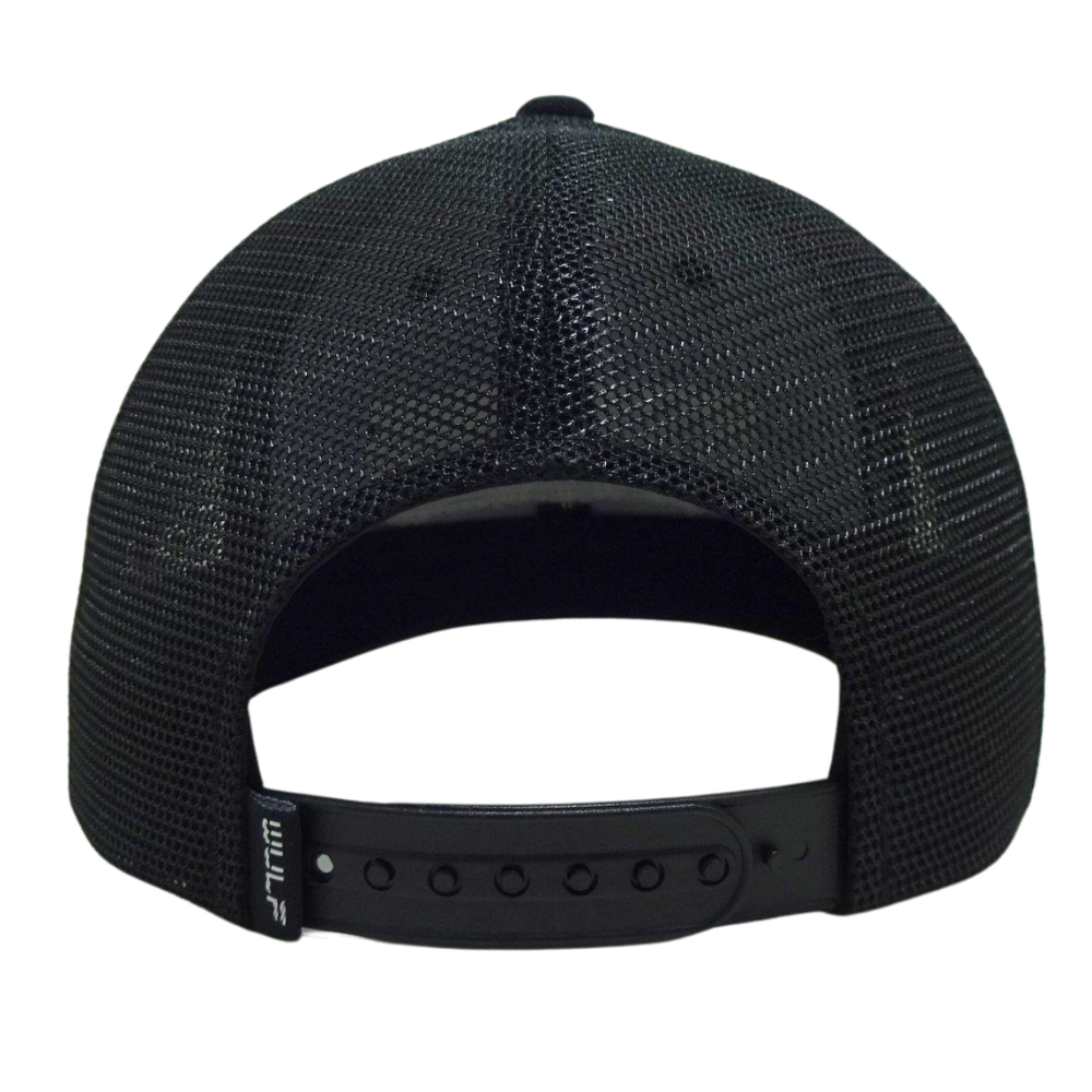 High Quality Custom Contrast Rubber Logo Patch Structured Trucker Hat With Flat Brim 6 Panel Plastic Single Breasted Buckle OEM 7