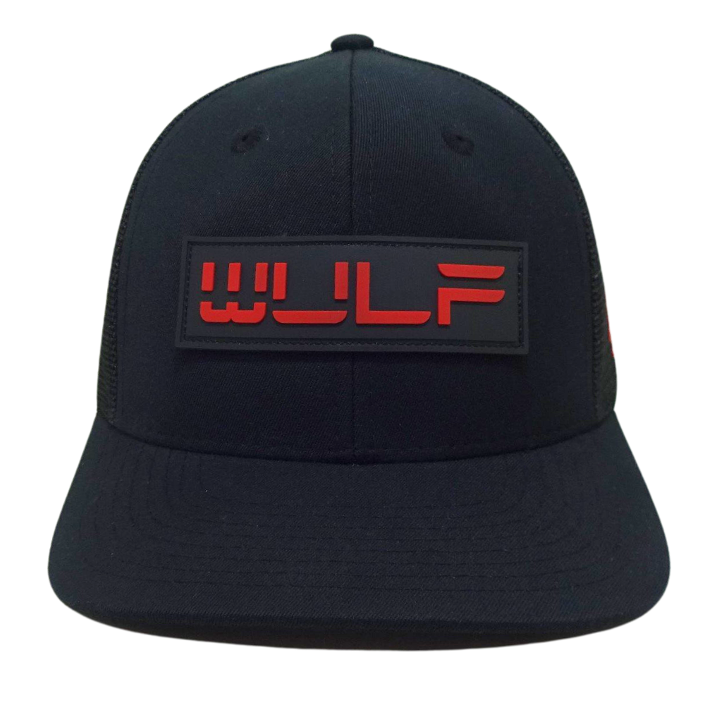 High Quality Custom Contrast Rubber Logo Patch Structured Trucker Hat With Flat Brim 6 Panel Plastic Single Breasted Buckle OEM 2