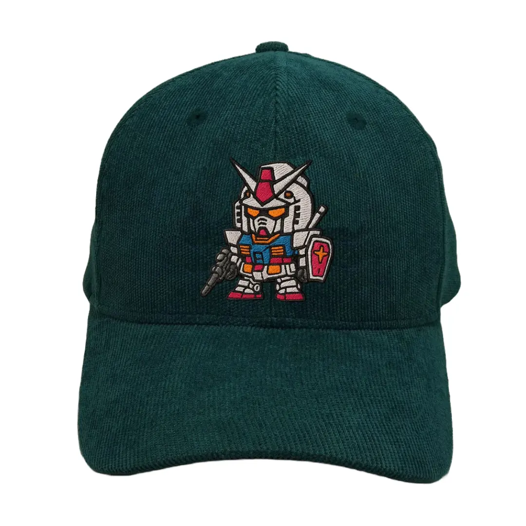 High Quality Custom Embroidered Cartoon Anime Baseball Caps Corduroy Adjustable Dad Hat Vietnam Made For Men Women Casual L01