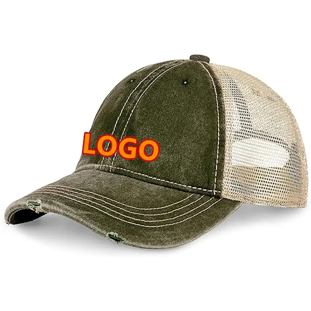 High Quality Custom logo Sun Visor Breathable Sport Baseball Cap Hat Hip Hop Custom logo Cowboy Mesh Trucker Caps 2