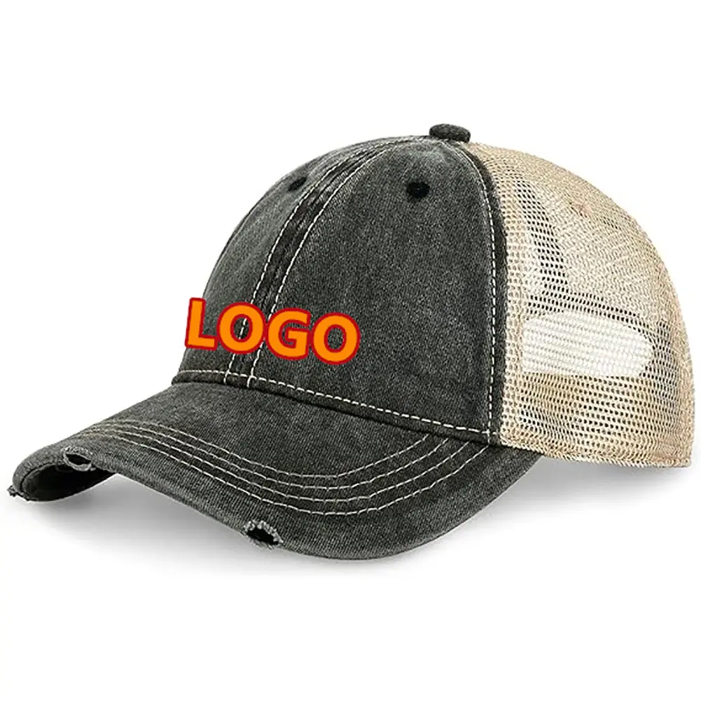 High Quality Custom logo Sun Visor Breathable Sport Baseball Cap Hat Hip Hop Custom logo Cowboy Mesh Trucker Caps 4