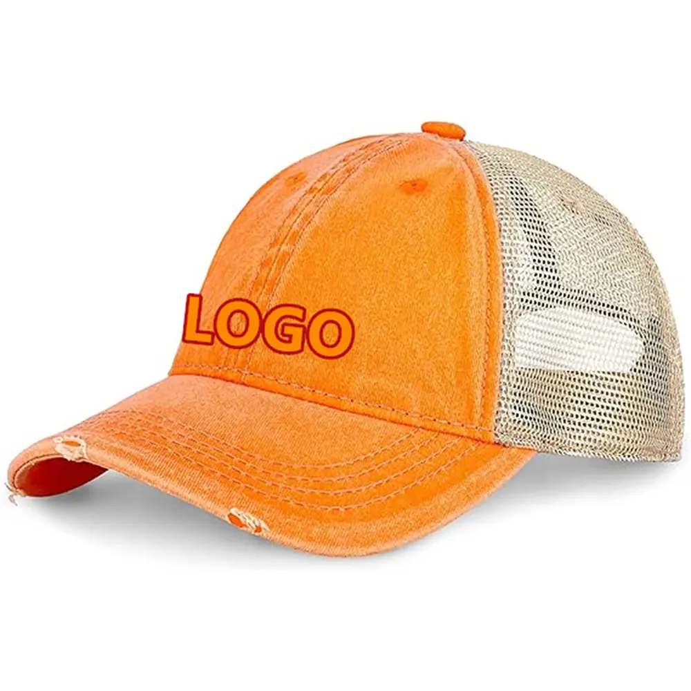 High Quality Custom logo Sun Visor Breathable Sport Baseball Cap Hat Hip Hop Custom logo Cowboy Mesh Trucker Caps 5