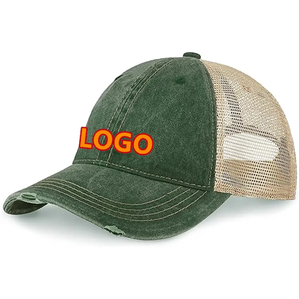 High Quality Custom logo Sun Visor Breathable Sport Baseball Cap Hat Hip Hop Custom logo Cowboy Mesh Trucker Caps 6