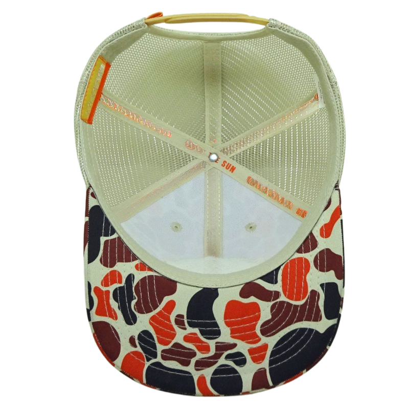 High Quality Custom Rubber Patch Logo Hats Private Label Sweatband Camouflage Trucker Cap Vietnam OEM Headwear Wholesale L01 3