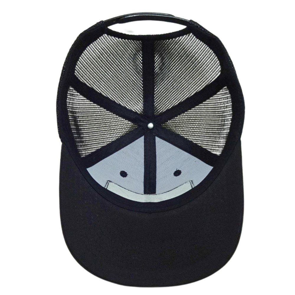 High Quality Custom Woven Patch Structured 6 Panel Trucker Black Mesh Single Breasted Buckle Unisex for Your Brand Promotion OEM 6