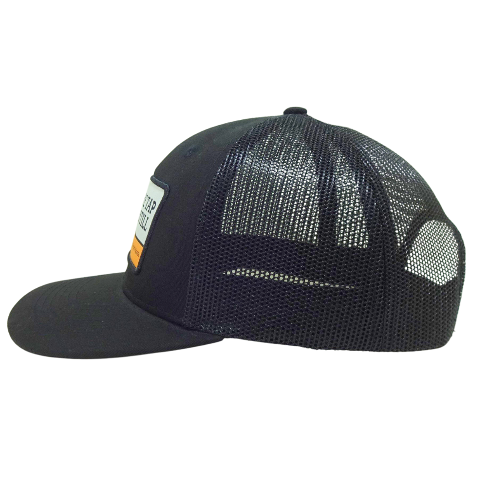 High Quality Custom Woven Patch Structured 6 Panel Trucker Black Mesh Single Breasted Buckle Unisex for Your Brand Promotion OEM 4