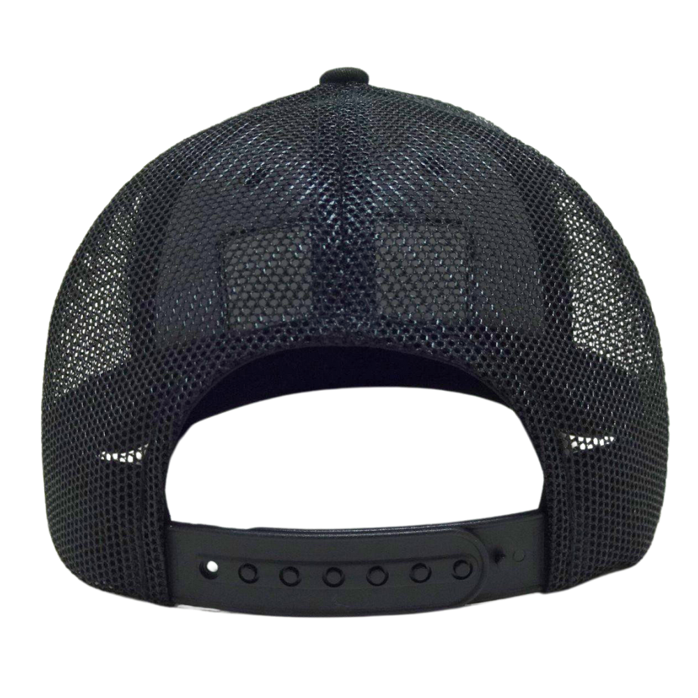 High Quality Custom Woven Patch Structured 6 Panel Trucker Black Mesh Single Breasted Buckle Unisex for Your Brand Promotion OEM 7