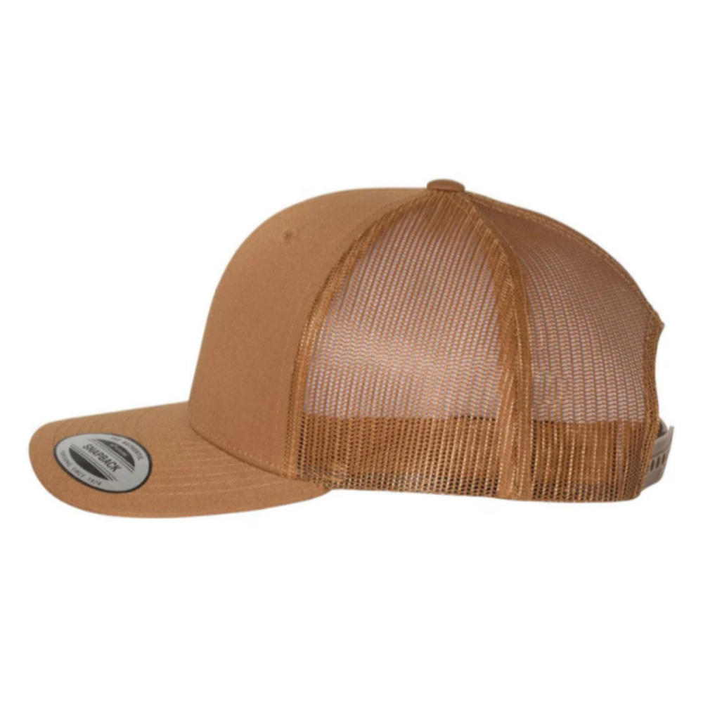 High Quality Custom Y 6006 Trucker 6 Panel Retro Trucker Hat Camel/Black Mesh Breathable Adjustable Closure Snapback Closure OEM 2
