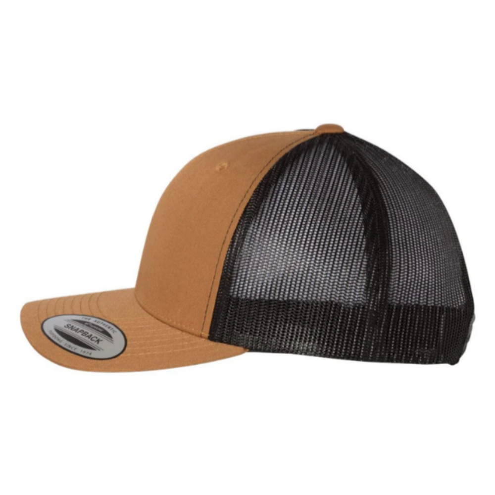 High Quality Custom Y 6006 Trucker 6 Panel Retro Trucker Hat Camel/Black Mesh Breathable Adjustable Closure Snapback Closure OEM 5