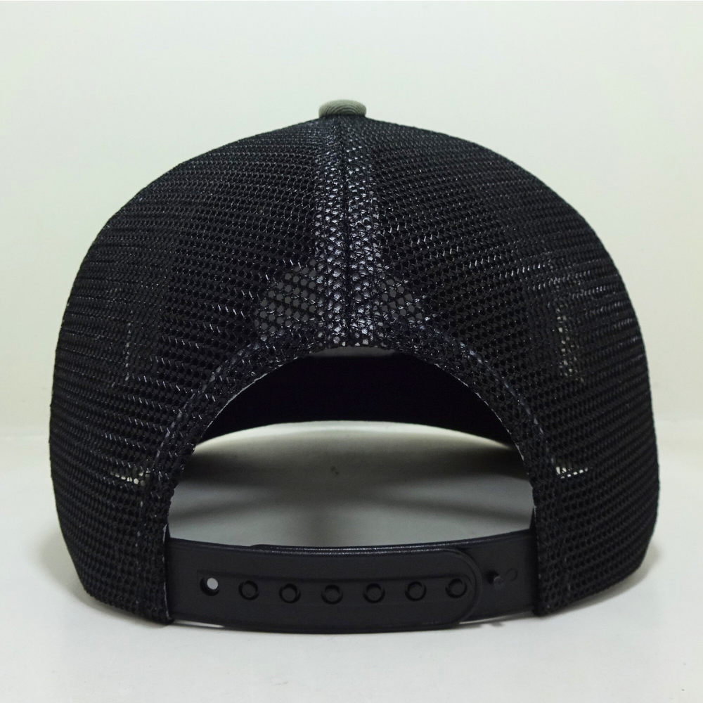 High Quality Customized Leather LogopBy Your Brand Cap Strucker Semi Curve Black Mesh Street Style OEM 6