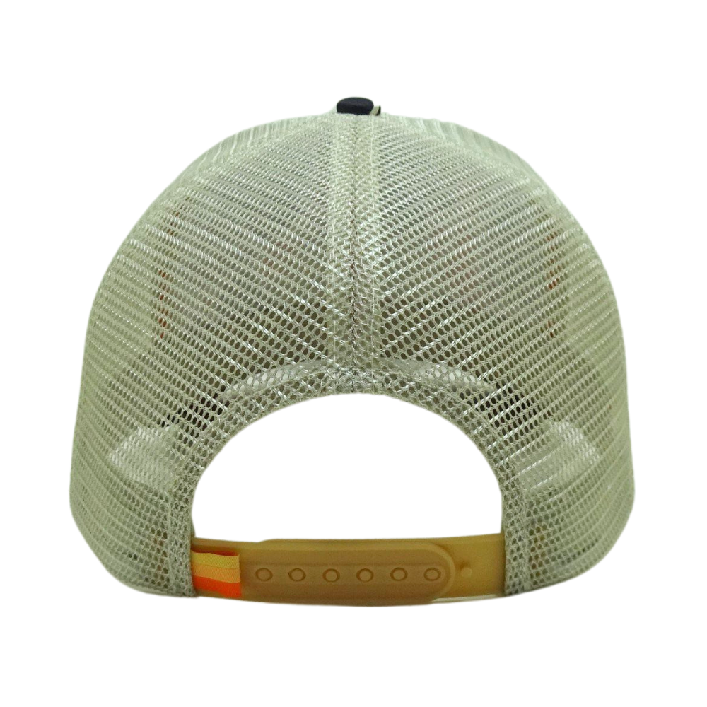 High Quality Factory Design Custom Rubber Patch Logo Cap 6 Panel Curve Brim Yellow Mesh Mixed Plastic Single Breasted Buckle 6