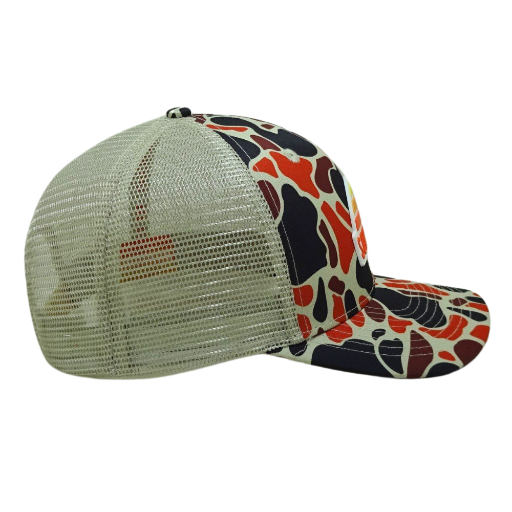 High Quality Factory Design Custom Rubber Patch Logo Cap 6 Panel Curve Brim Yellow Mesh Mixed Plastic Single Breasted Buckle 4