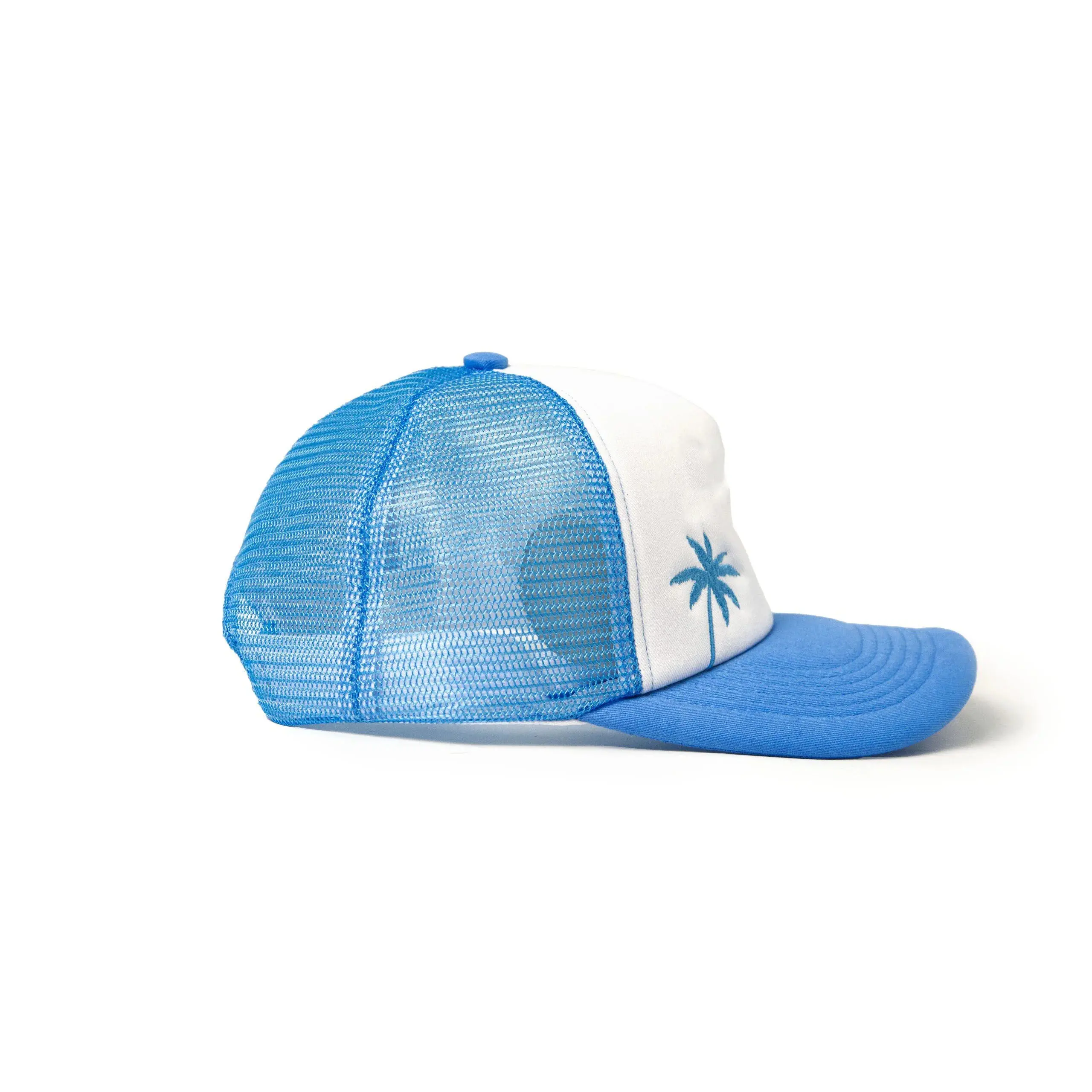 High Quality Foam Trucker Hat for Unisex Blue and White Color Adjustable Mesh Back Caps From Vietnam Supplier 3